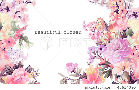 Elegant watercolor rose peony flower Elegant watercolor rose peony flower 46614080