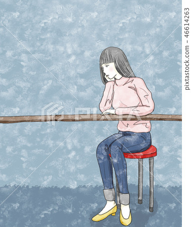 婦女灰色與藤莖 46614263