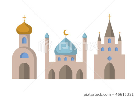 Set of icons on the theme of religion. Set of icons on the theme of religion. 46615351