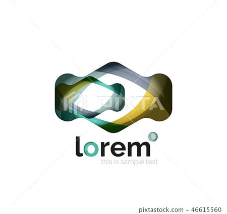 Abstract geometric design logo made of flowing elements Abstract geometric design logo made of flowing elements 46615560
