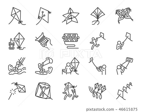 Kite line icon set. Kite line icon set. 46615875