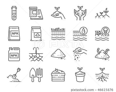 Soil line icon set. 46615876