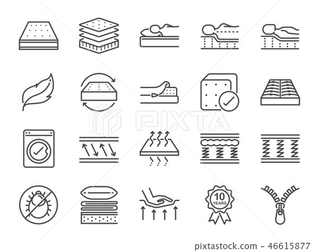 Mattress line icon set. 46615877