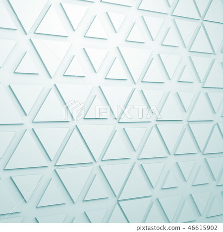Triangles relief pattern on wall, 3d illustration 46615902