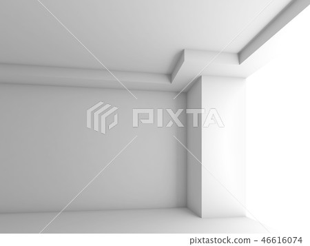 Empty white abstract interior with blank window - Stock Illustration ...