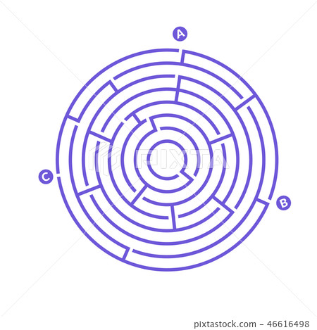 Simple round maze labyrinth game for kids Simple round maze labyrinth game for kids 46616498