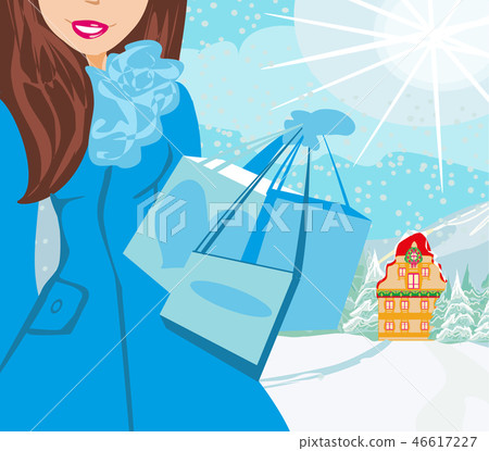 winter shopping card winter shopping card 46617227