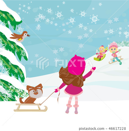 Fun in the winter day Fun in the winter day 46617228