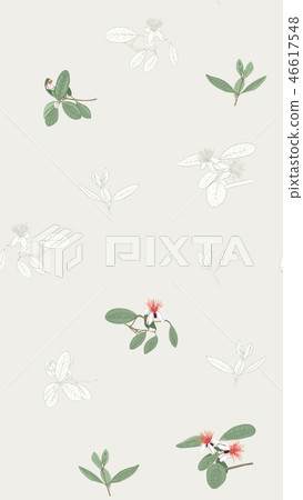 Pattern, background with with feijoa flowers 46617548