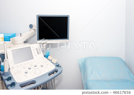 Interior of examination room with ultrasonography machine in hospital laboratory. Modern medical 46617656