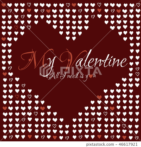 Happy Valentines day card Flat design 46617921