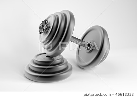 3D rendering of a dumbbell for sports. Bodybuilding equipment 46618338