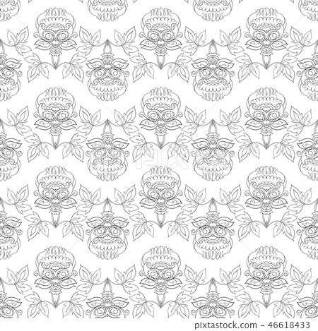 Stylized ornamental flowers in vintage style Stylized ornamental flowers in vintage style 46618433