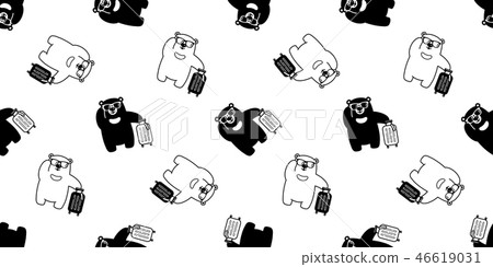 Bear seamless pattern vector sunglasses travel bag Bear seamless pattern vector sunglasses travel bag 46619031