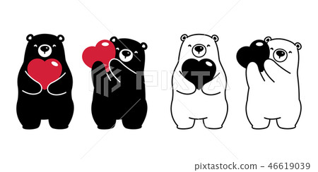 Bear vector polar bear heart valentine hug icon Bear vector polar bear heart valentine hug icon 46619039