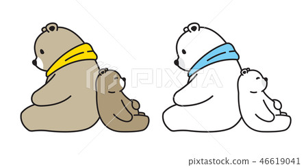 Bear vector polar bear sitting sleeping cartoon 46619041