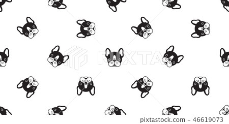 Dog seamless pattern vector french bulldog pug Dog seamless pattern vector french bulldog pug 46619073