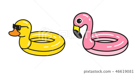 Flamingo duck vector swimming ring pool icon Flamingo duck vector swimming ring pool icon 46619081