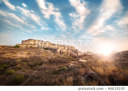 Sun set at Mehrangarh fort at Jodhpur. 46619195