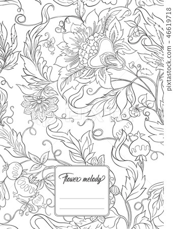 Stylized ornamental flowers in vintage style 46619718