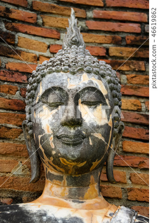 Old Buddha image in Sukhothai Historical Park Old Buddha image in Sukhothai Historical Park 46619862