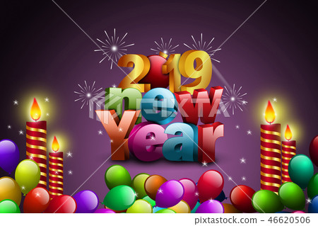 Happy New Year 2019 celebration concept 46620506
