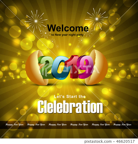 Happy New Year 2019 celebration concept 46620517