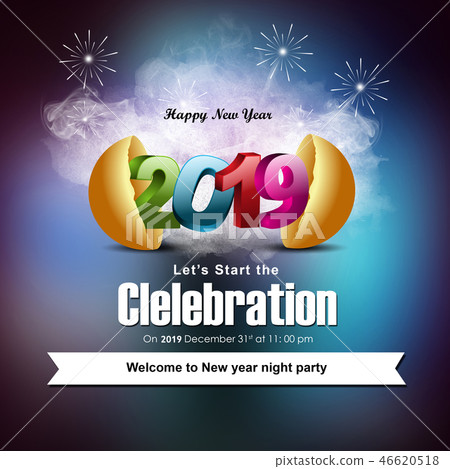 Happy New Year 2019 celebration concept 46620518