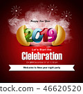Happy New Year 2019 celebration concept 46620520