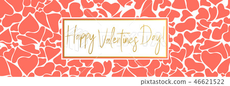 Valentines Day Gold Greeting coral web banner Valentines Day Gold Greeting coral web banner 46621522
