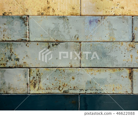 Rectangular glazed tile background with rust effect Rectangular glazed tile background with rust effect 46622088