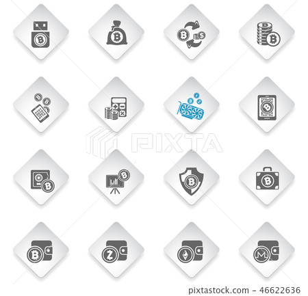 Cryptocurrency and mining icon set - Stock Illustration [46622636] - PIXTA