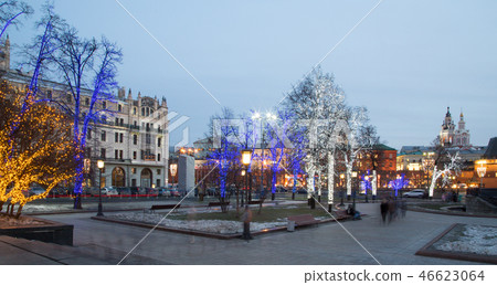 Trees illuminated to New Year holidays in Moscow Trees illuminated to New Year holidays in Moscow 46623064