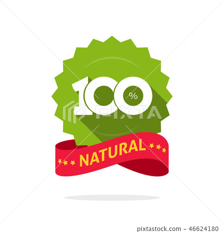 100 natural vector green and red label, stamp or rubber isolated, 100 percent natural sticker or 100 natural vector green and red label, stamp or rubber isolated, 100 percent natural sticker or 46624180