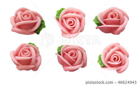 Rose Aa-Lua thai dessert isolated on white backgro Rose Aa-Lua thai dessert isolated on white backgro 46624943