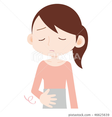 A woman who warms her belly with a belly roll 46625639