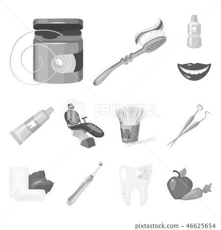 Dental care monochrome icons in set collection... - Stock Illustration ...