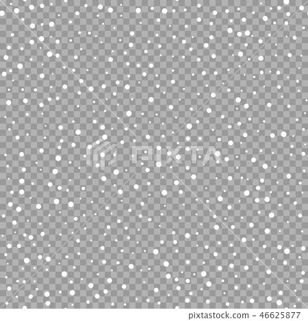 Seamless snowfall template isolated on transparent background. Snow falling pattern. Snowflakes 46625877