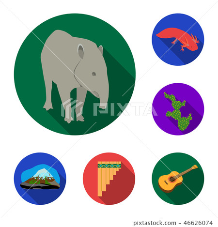 Country Mexico flat icons in set collection for design. Mexico and landmark vector symbol stock web 46626074