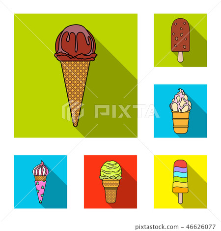 Different ice cream flat icons in set collection for design. Dessert and sweetness vector symbol 46626077