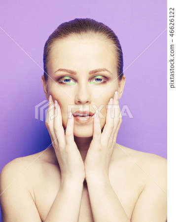 Lady on bright background Lady on bright background 46626122