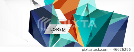 Mosaic triangular low poly style abstract geometric background. Polygonal vector. Abstract white 46626296