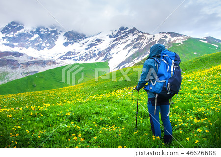 Hiking in mountains Hiking in mountains 46626688