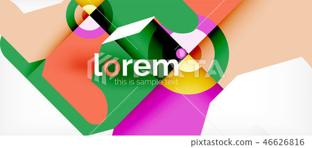 Colorful trendy geometric shapes background 46626816