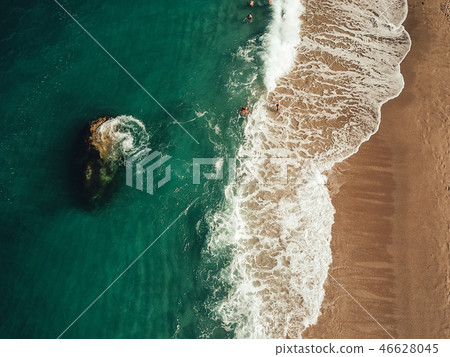 Aerial View From Flying Drone Of People Relaxing 46628045
