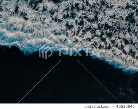 Aerial view beautiful of sea waves from drone 46628646