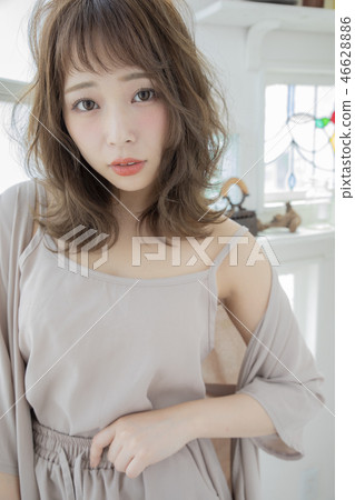 Yufuwa中等髮型日本髮型 46628886