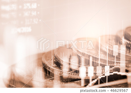 Stock market or forex trading graph and candlestic Stock market or forex trading graph and candlestic 46629567