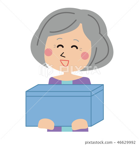 Senior Woman Receiving Delivery Box 46629992