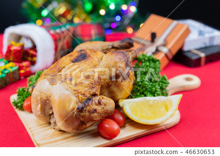 烤雞聖誕節雞聖誕節圖像12月 46630653